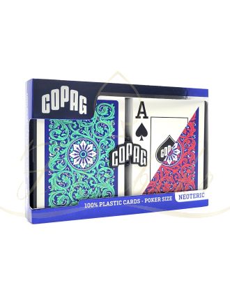 پاسور پوکرسایز خال درشت COPAG طرح Neoteric سبز قرمز