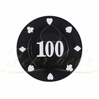 ژتون پوکر پلاستیکی عدد 100 رول 20تایی
