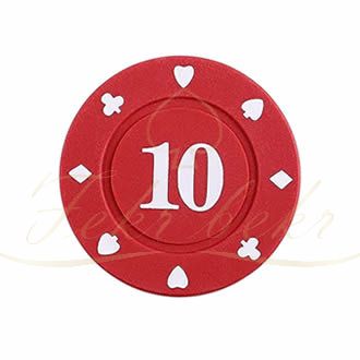 ژتون پوکر پلاستیکی عدد 10 رول 20تایی