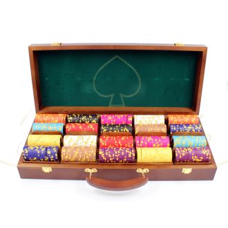 چیپ ست پوکرRoyal ست 500 تایی با کیف چوب گردو
