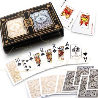 پاسور پوکر سایز خال درشت KEM طلایی مشکی