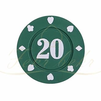 ژتون پوکر پلاستیکی عدد 20 رول 20تایی