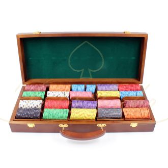 چیپ ست پوکر500 تایی مدل EPT با کیف چوب گردو