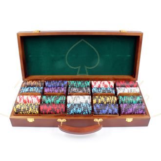 چیپ ست پوکرblack stars ست 500 تایی با کیف چوب گردو