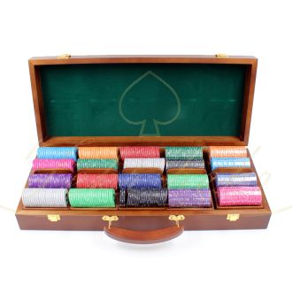 چیپ ست سرامیکی 500 تایی مدل TGP با کیف چوب گردو