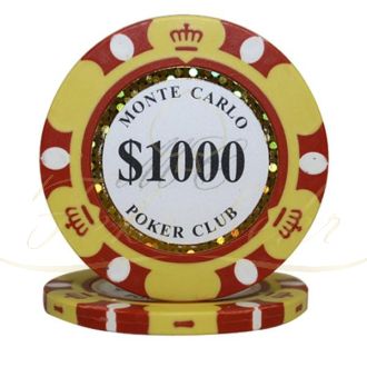 ژتون مونت کارلو عدد 1000 رول 25 تایی