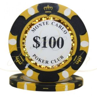ژتون پوکر مونت کارلو عدد 100 رول 25 تایی