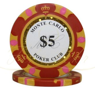 ژتون پوکر مونت کارلو عدد 5 رول 25 تایی