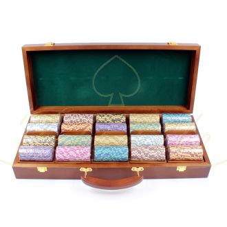 چیپ ست پوکر500 تایی las vegas با کیف چوب گردو