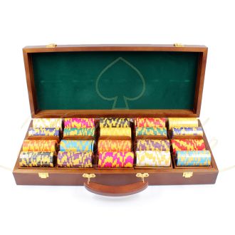 چیپ ست پوکر500 تایی مدل CasinoMax با جعبه چوب گردو