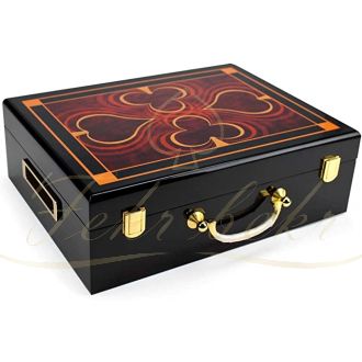 کیس چوبی نگهداری و حمل کننده ژتون پوکر