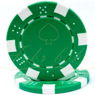 ژتون پوکر تگزاس هولدم رنگ سبز رول 25تایی