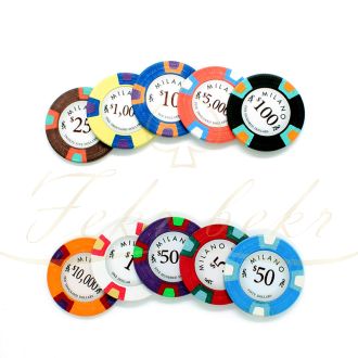 نمونه 10تایی ژتون پوکر milano