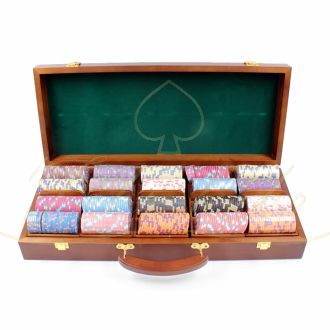 چیپ ست پوکرMilano ست 500 تایی با کیف چوب گردو