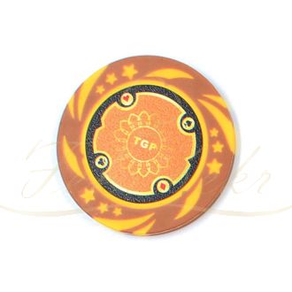 ژتون پوکر لوکس رنگ قهوه ای رول 25 تایی