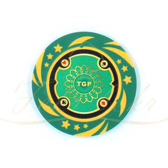 ژتون پوکر لوکس رنگ سبز رول 25 تایی